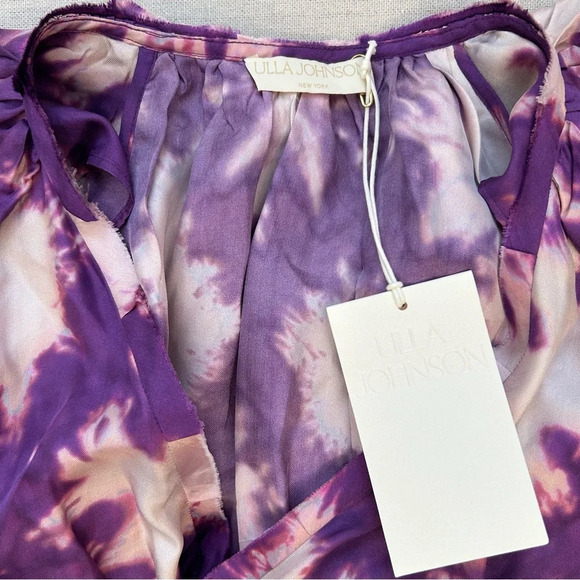 NWT ULLA JOHNSON Purple Emery Dress Cassis Blur 100% Silk Size 0 - Picture 5 of 10